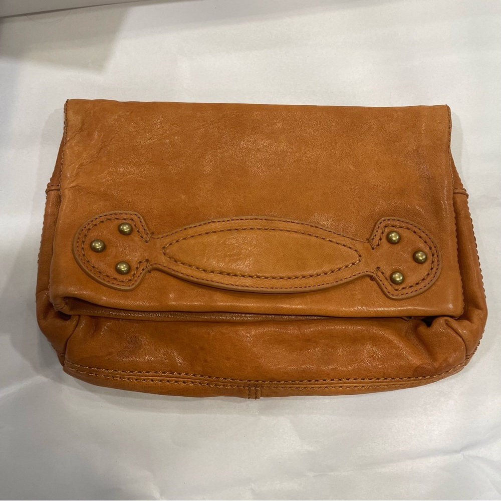 Y2K Brown Fold Over Purse Vintage Gap Hand Bag Clutch